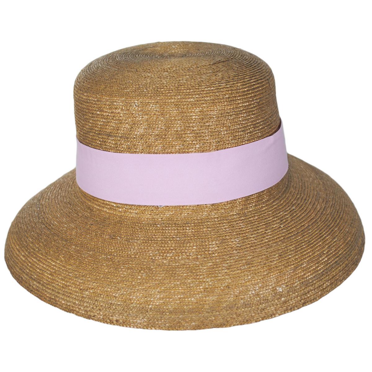 Peter Beaton | Think Pink Milan Straw Lampshade Sun Hat | 102236 | front | PINK