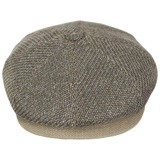 Stefeno Hats | Tomasso Cotton Newsboy Cap | 171574 | front | OATMEAL