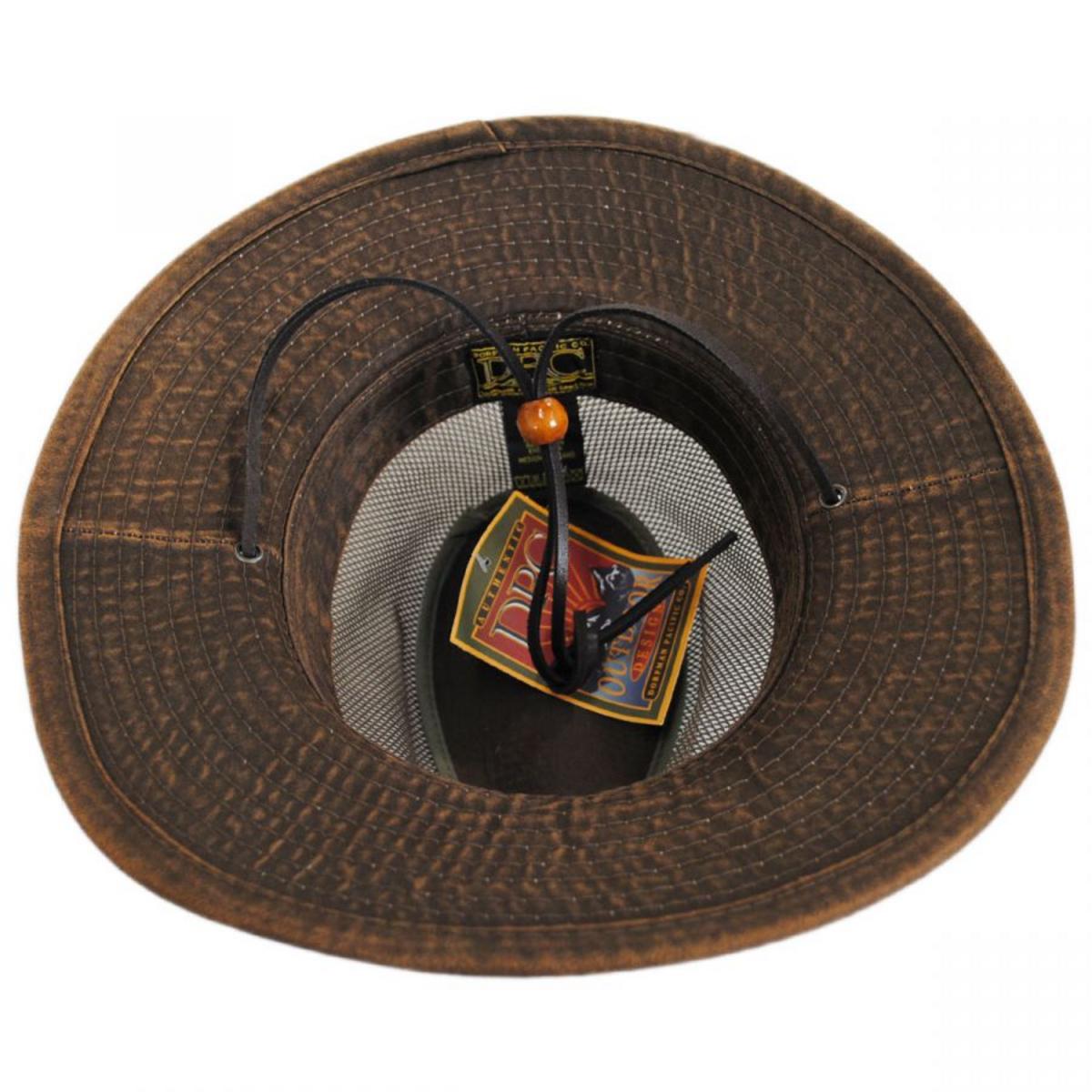 Dorfman Pacific | Yargo Weathered Cotton Mesh Blend Aussie Fedora Hat | 400294 | under | BARK