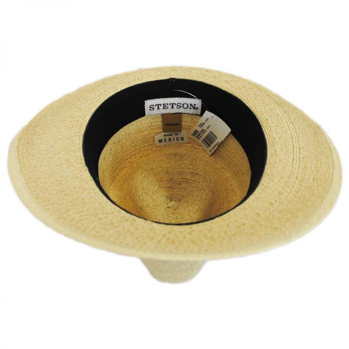Stetson | Rushmore Palm Leaf Straw Fedora Hat | 126914 | under | NATURAL