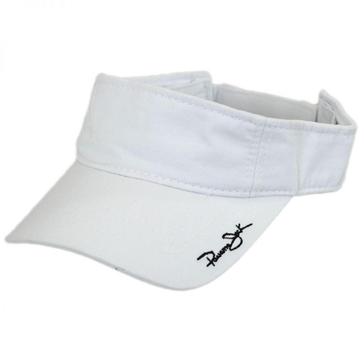 Panama Jack | Garment Washed Cotton Sport Visor | 195075 | lead | WHITE