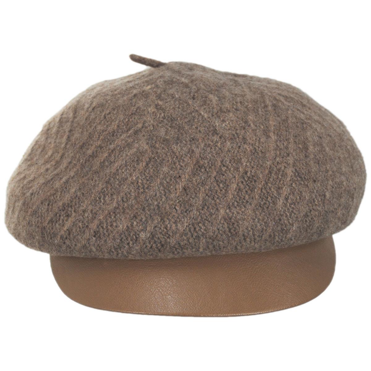 Scala | Alicent Boiled Wool Jockey Cap | 106423 | front | PECAN