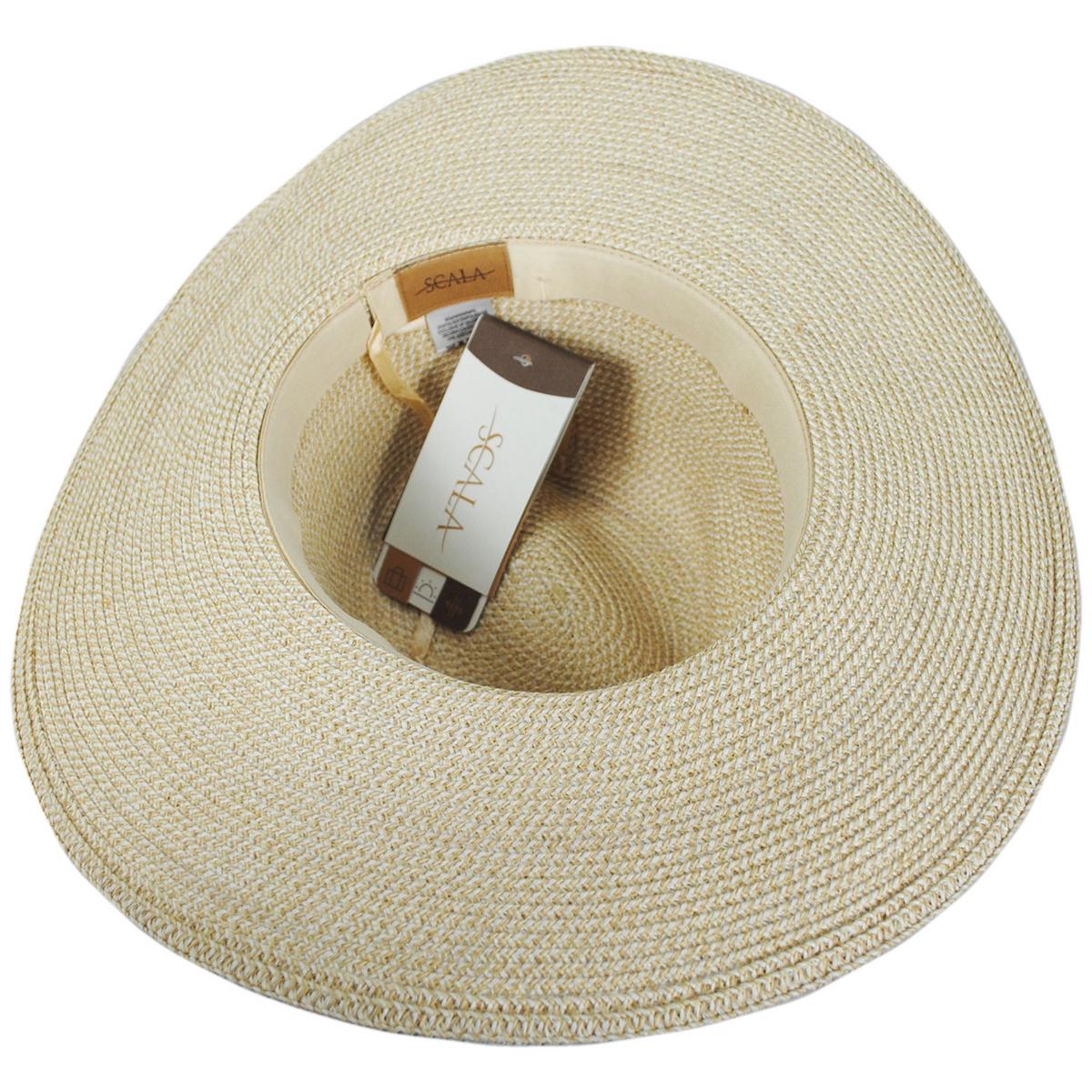 Scala | Misa Toyo Braid Straw Safari Fedora Hat | 105504 | under | NATURAL