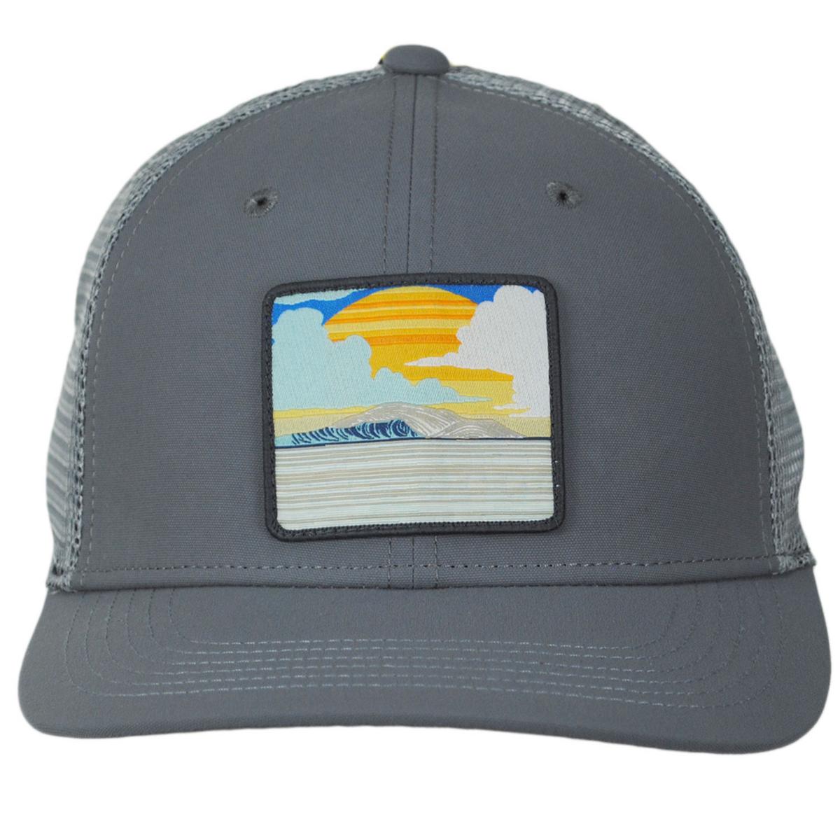 Sunday Afternoons | Golden Hour Trucker Snapback Baseball Cap | 401277 | front | GRAY