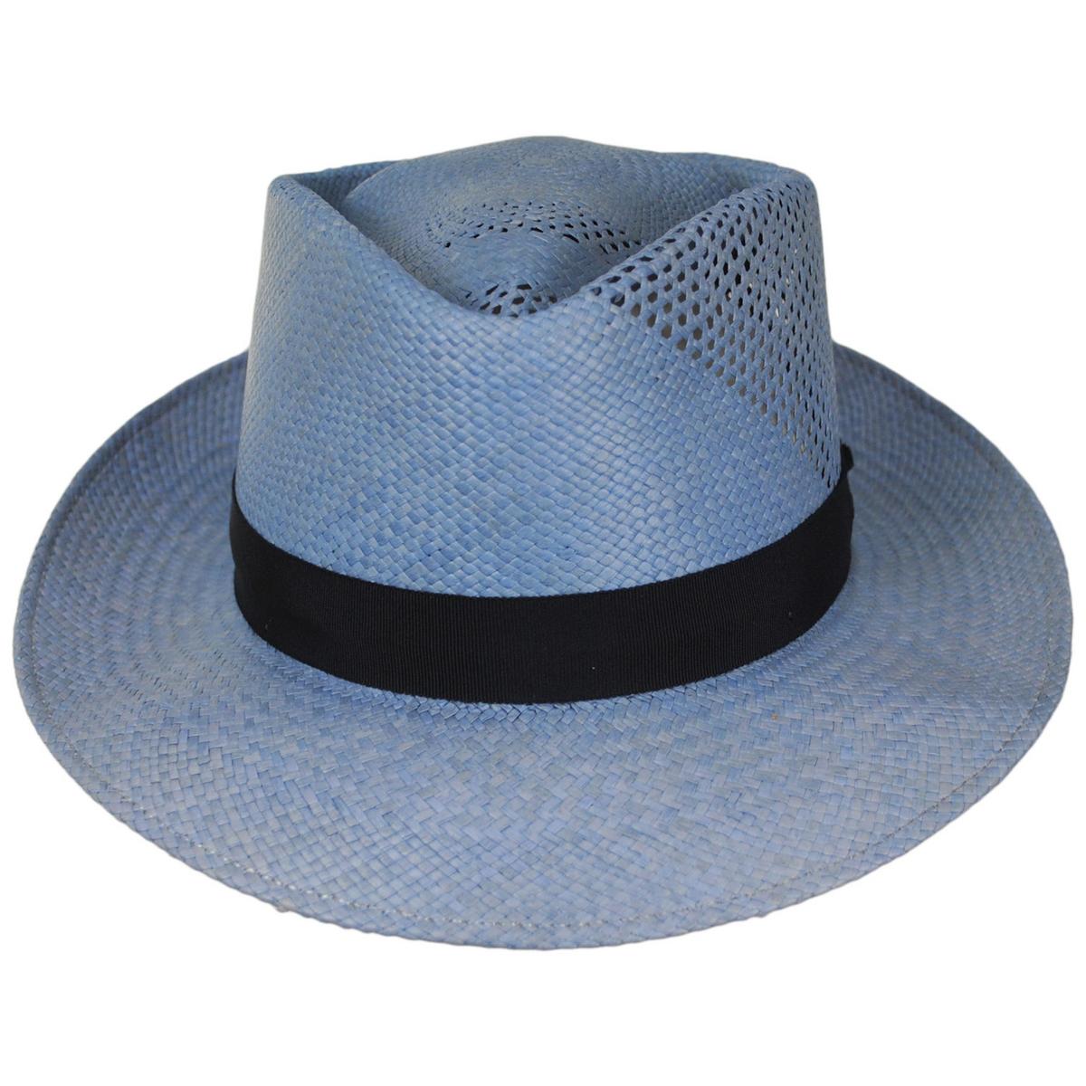 Bailey 1922 | Hurtle Panama Straw Fedora Hat | 127737 | front | ELEMENTAL BLUE