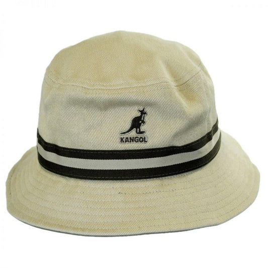 Kangol | Stripe Lahinch Cotton Bucket Hat | 185718 | front | BEIGE