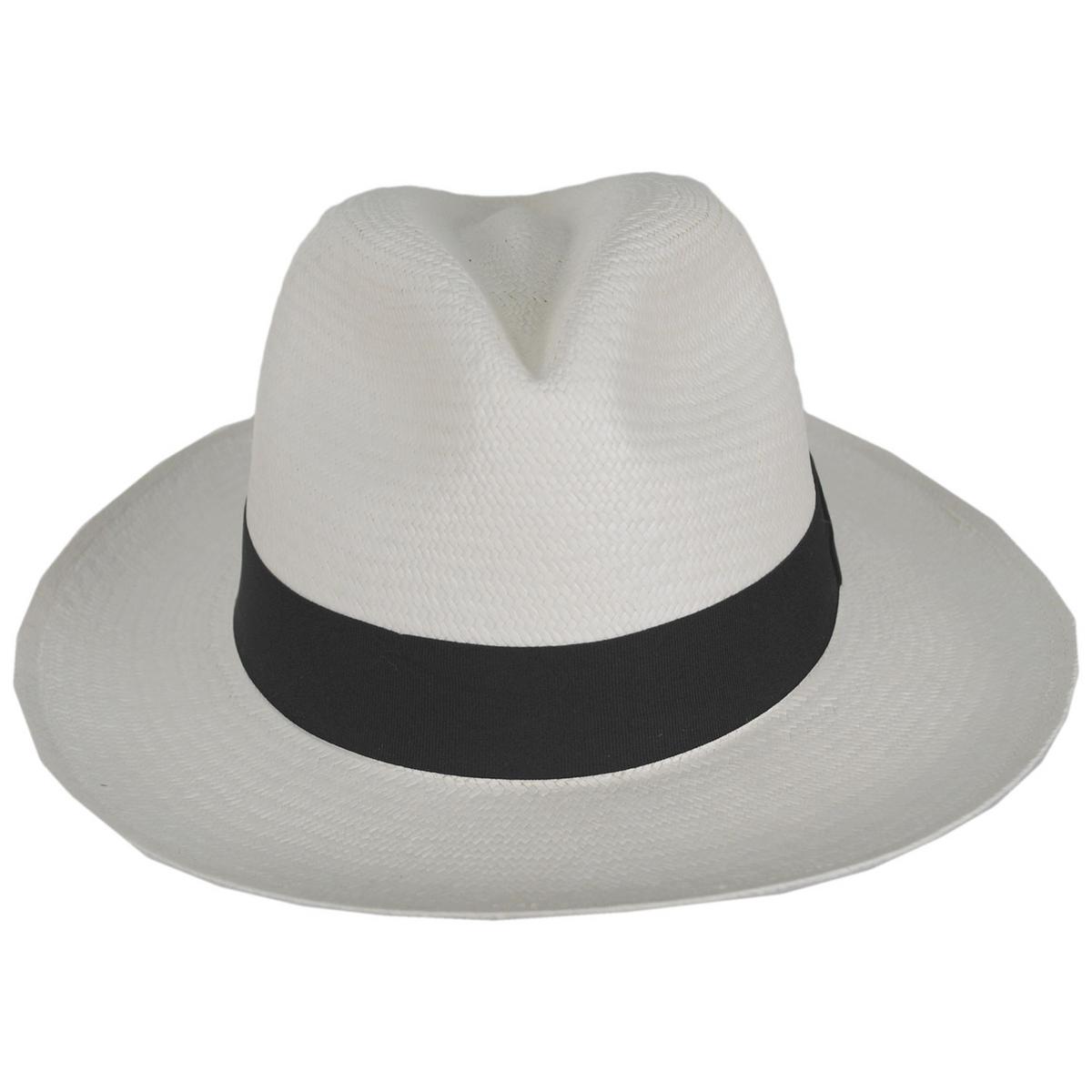 Hats Montecristi | Panama Straw Grade 10 Clasico Center Pinch Fedora Hat | 127127 | front | BLEACH