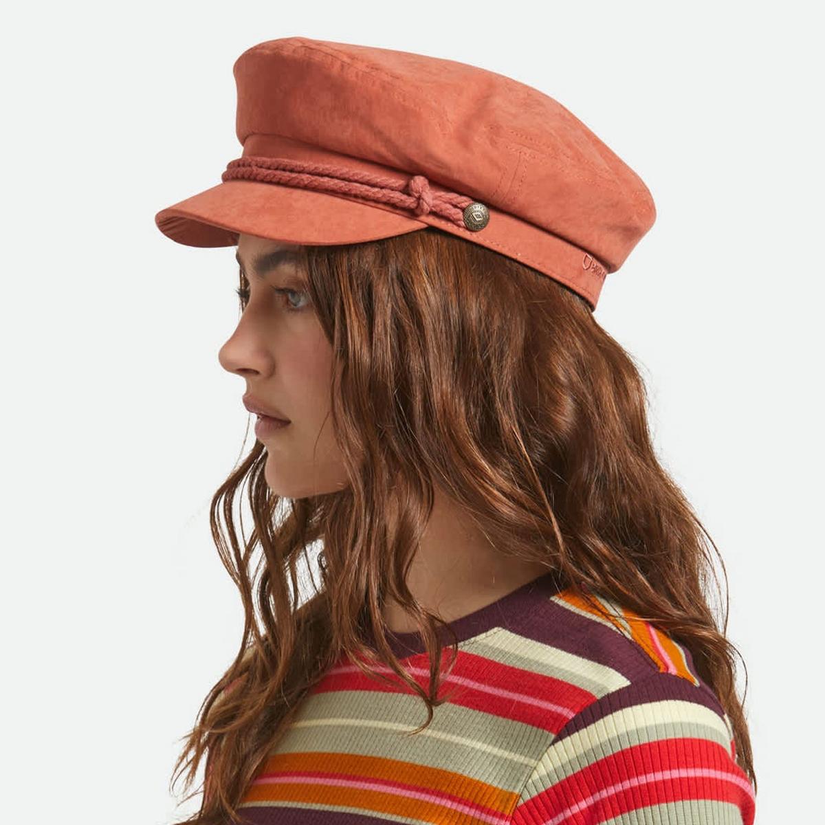 BRIXTON HATS | Fiddler Brushed Satin Fisherman Cap | 181359 | lsftwo | TERRACOTTA