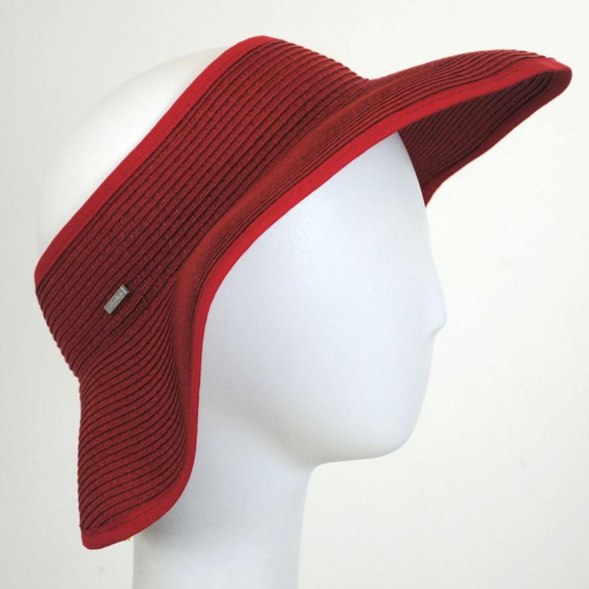 San Diego Hat Company | Roll Up Toyo Straw Visor | 197300 | front | RED