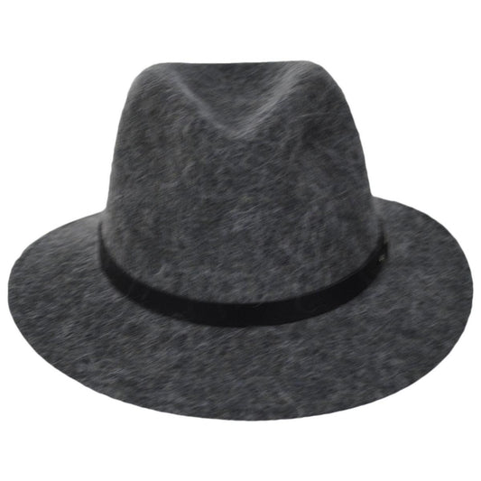 Bigalli | Andes Alpaca and Wool Felt Safari Fedora Hat | 131440 | front | GREY MELANGE