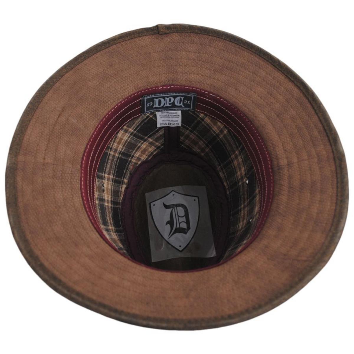 Dorfman Pacific | Cobra Vegan Leather Safari Fedora Hat | 400170 | under | BROWN