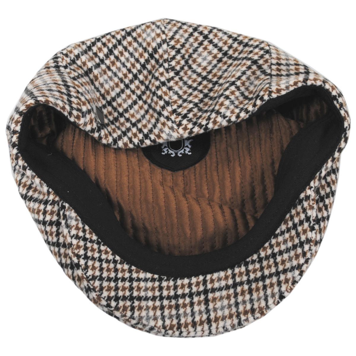 BRIXTON HATS | Hooligan Houndstooth Plaid Ivy Cap | 161564 | under | OFF WHITE/DESERT PALM