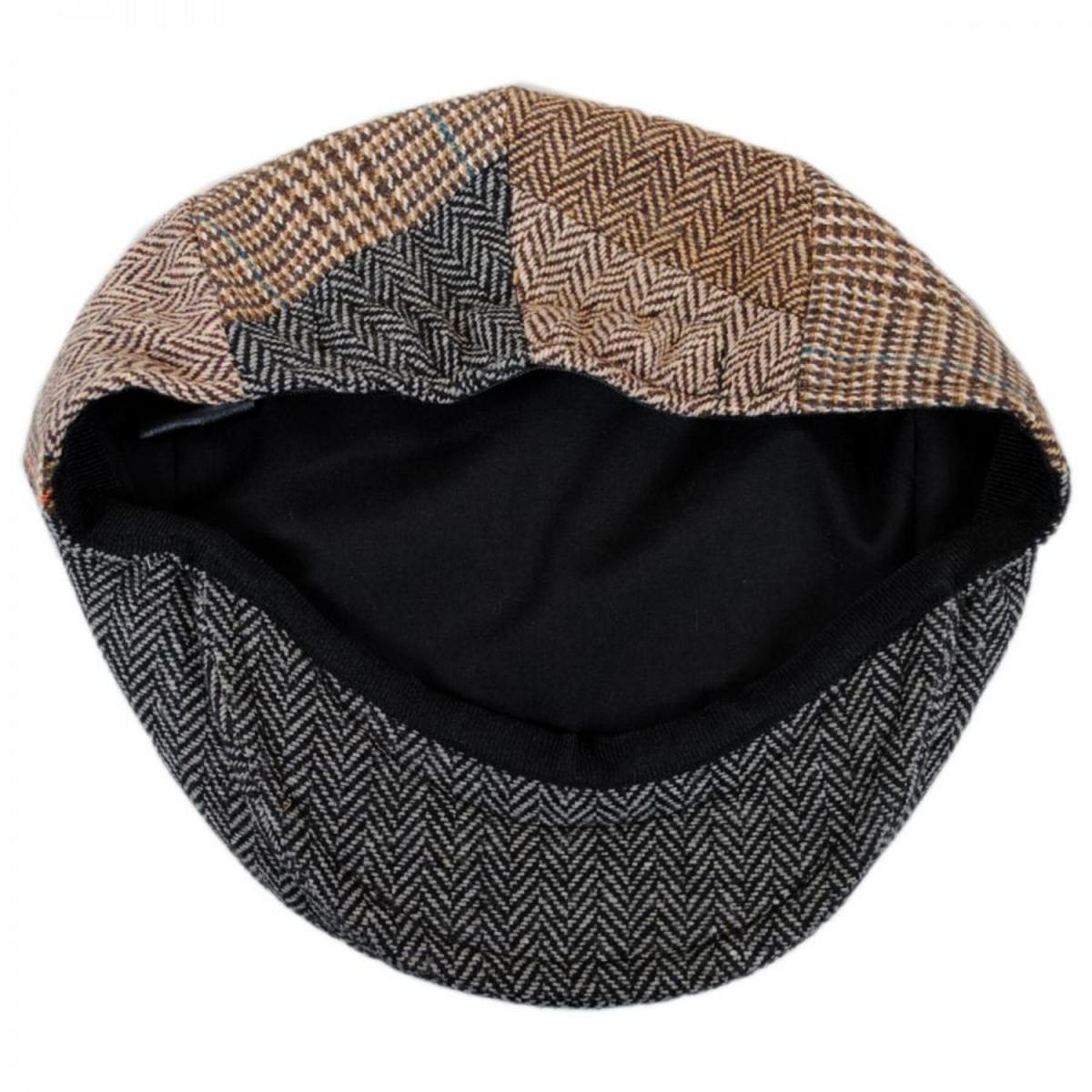 Jaxon Hats | Baby Patchwork Wool Blend Ivy Cap | 512114 | under | BROWN
