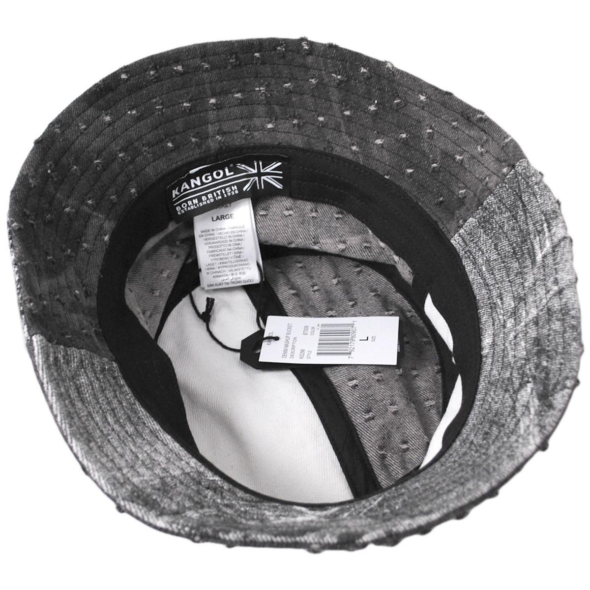 Kangol | Patchwork Mashup Denim Cotton Bucket Hat - Spring Collection | 185777SS | under | BLACK TROMPE LOEIL