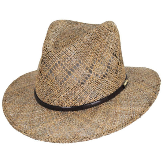 Stetson | Creston Seagrass Straw Safari Fedora Hat | 127034 | lead | NATURAL
