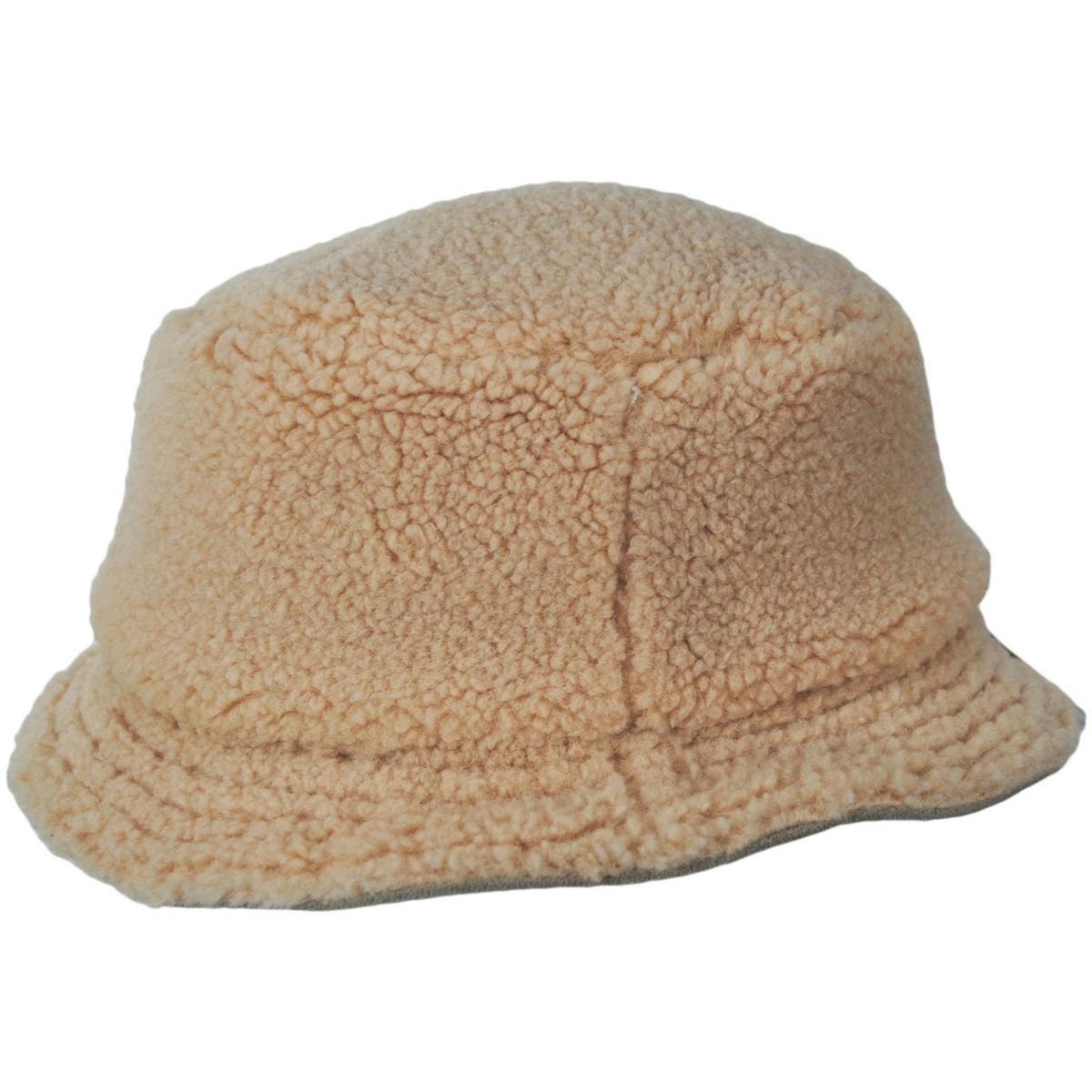 BRIXTON HATS | Vernon Reserve Vegan Shearling Bucket Hat | 185551 | detailtwo | SAND