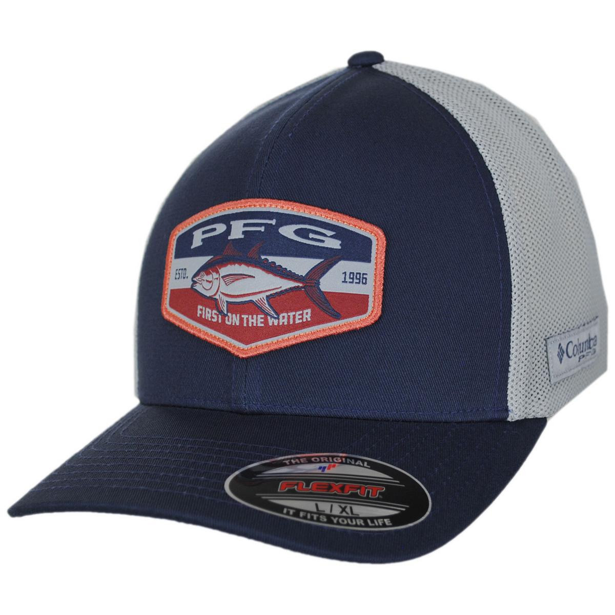 Columbia Sportswear | PFG Patch Mesh Flexfit Fitted Baseball Cap | 400087 | lead | NOCTURNAL