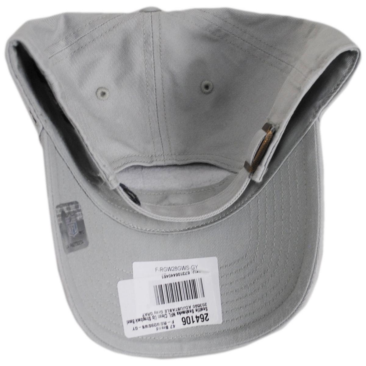 47 Brand | Seattle Seahawks NFL Clean Up Strapback Baseball Cap Dad Hat | 203590 | under | GRAY