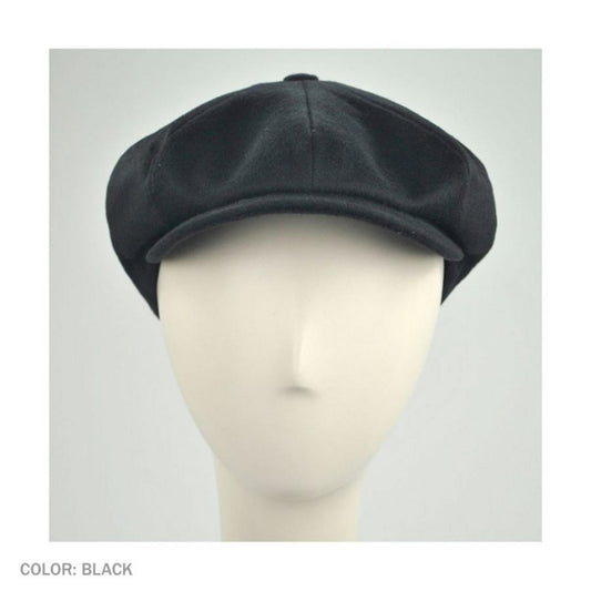City Sport Caps | Loden Wool Newsboy Cap | 175010 | front | BLACK
