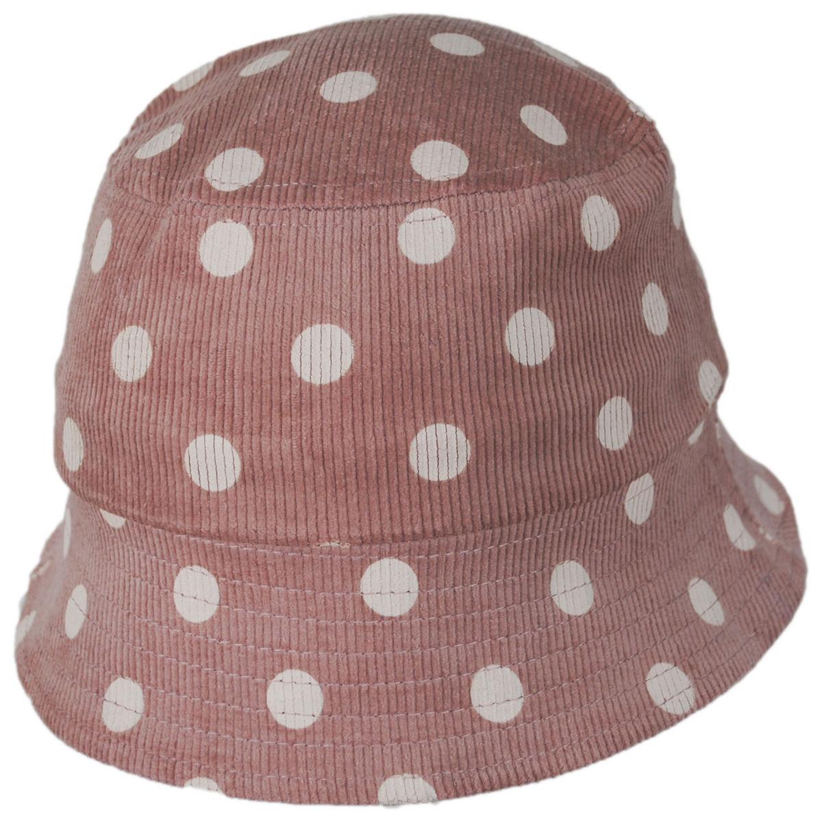 San Diego Hat Company | Kid's Polka Dot Cotton Corduroy Bucket Hat | 508834 | lead | BLUSH
