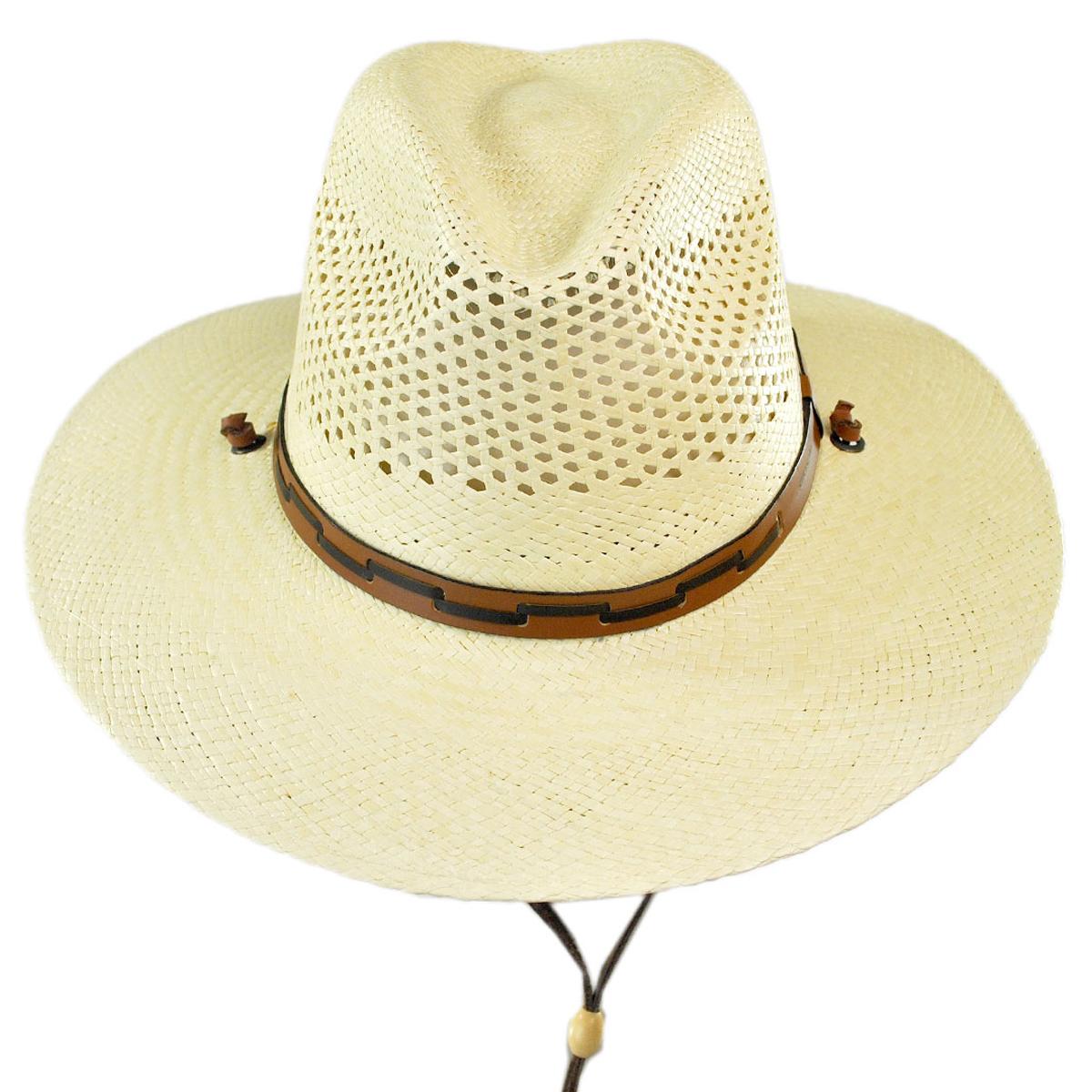 Stetson | Airway Panama Straw Safari Fedora Hat | 126920 | front | NATURAL