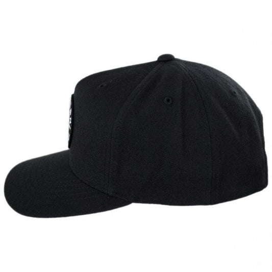 BRIXTON HATS | Crest 5-Panel Snapback Baseball Cap | 201790 | front | BLACK/WHITE