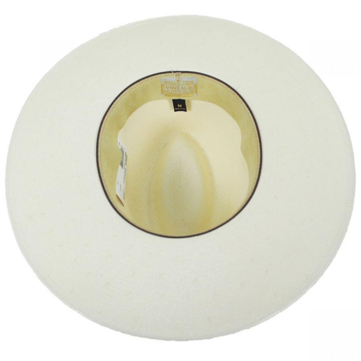 Biltmore | Rossion Wide Brim Toyo Straw Fedora Hat | 127584 | under | IVORY