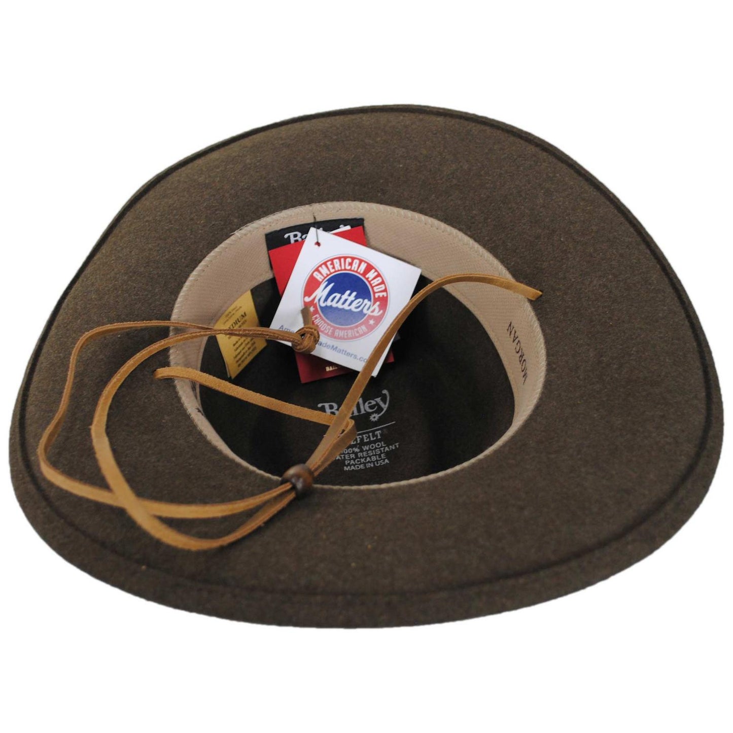 Bailey Western | Morgan Crushable Wool LiteFelt Western Hat | 130154 | under | OLIVE MIX