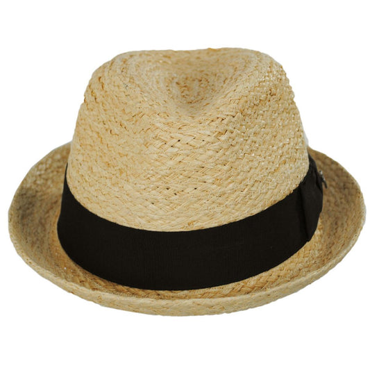 Jaxon Hats | Wholesale Oceanside Raffia Straw Fedora Hat B2B Pre-Pack | B2B126501 | front | NATURAL