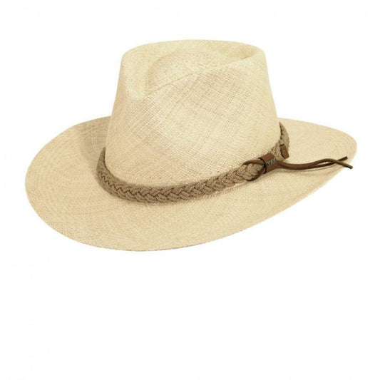 Scala | Braided Band Panama Straw Outback Hat | 126149 | lead | NATURAL