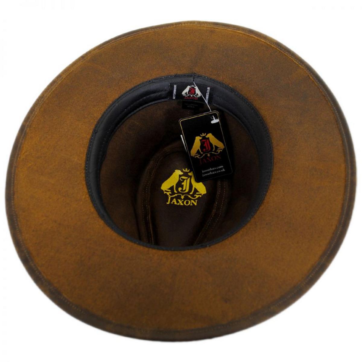 Jaxon Hats | Buffalo Leather Western Hat | 147201 | under | CHOCOLATE