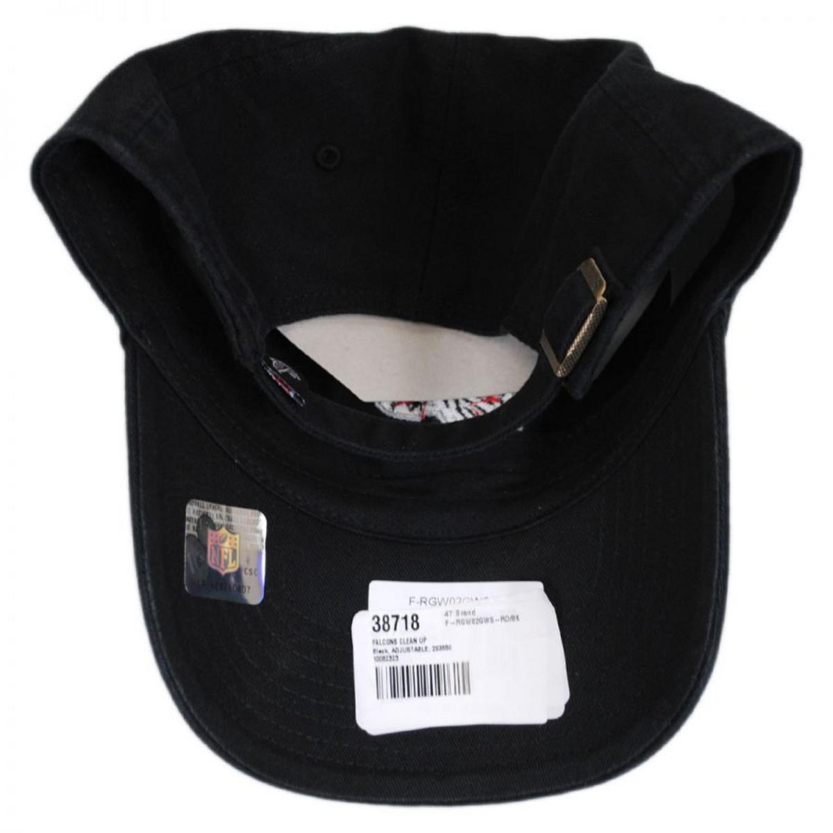 47 Brand | Atlanta Falcons NFL Clean Up Strapback Baseball Cap Dad Hat | 203550 | under | BLACK
