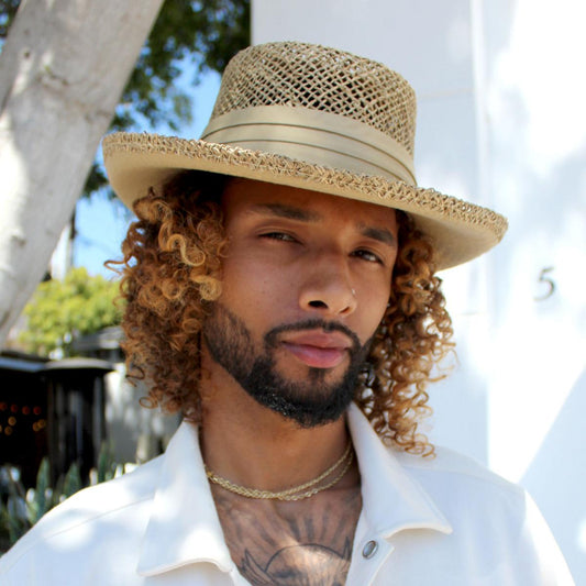 Jaxon Hats | Pebble Beach Seagrass Straw Gambler Hat | 129907 | lsmone | SEAGRASS