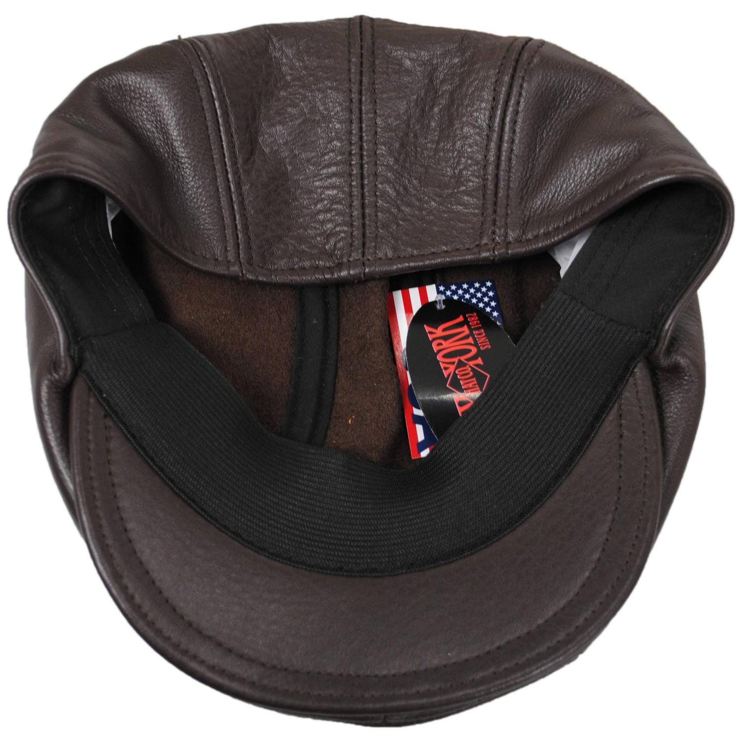 NEW YORK HAT CO | 1900 Lambskin Leather Ivy Cap | 161105 | under | BROWN