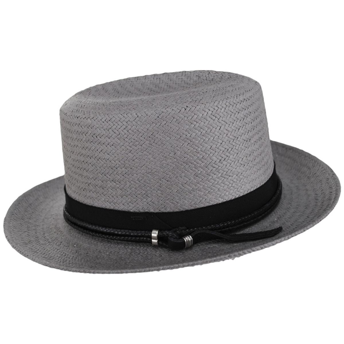 Bailey 1922 | Amaury Raindura Straw Fedora Hat | 127928 | profile | GRAPHITE