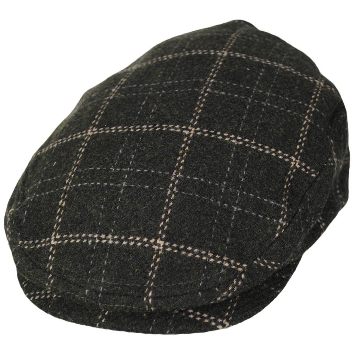 BRIXTON HATS | Hooligan Lightweight Windowpane Plaid Ivy Cap - Moss/Beige | 161559MB | lead | MOSS/BEIGE