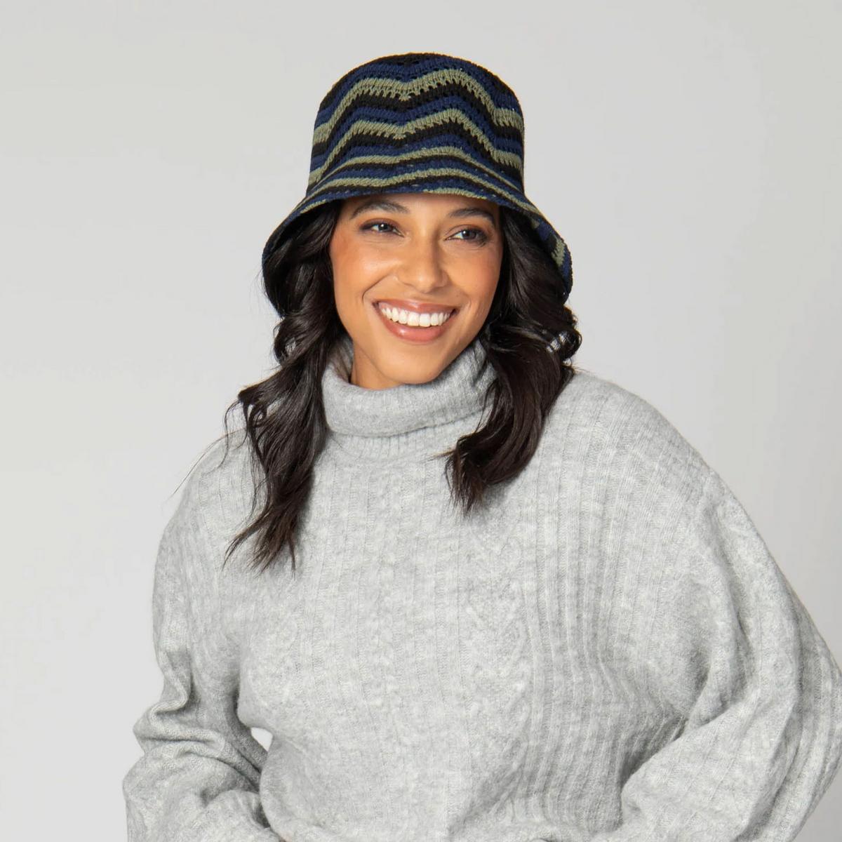 San Diego Hat Company | Dolly Cotton Knit Bucket Hat | 108649 | lsfone | NAVY
