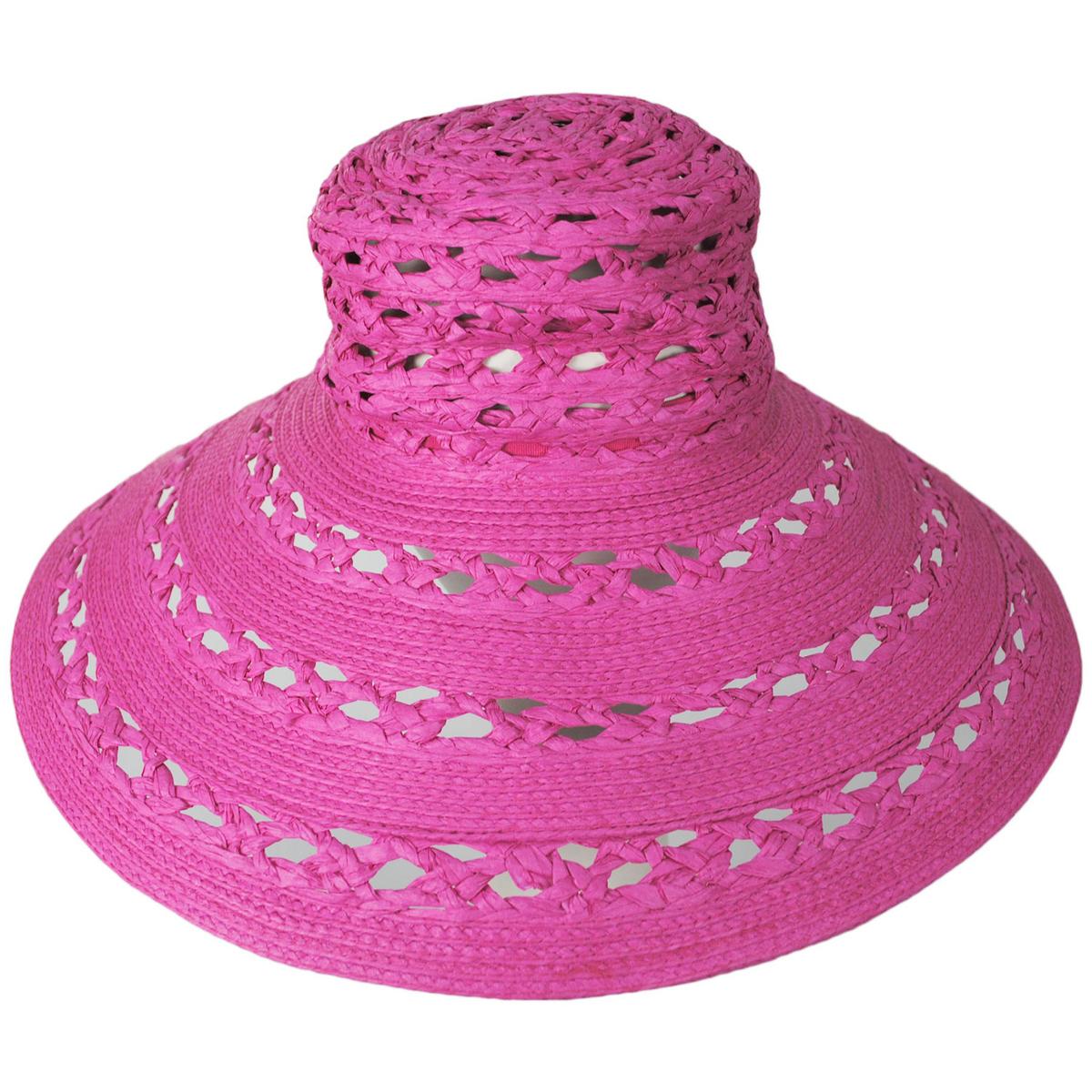San Diego Hat Company | Sierra Toyo Straw Lampshade Sun Hat | 103690 | front | PINK