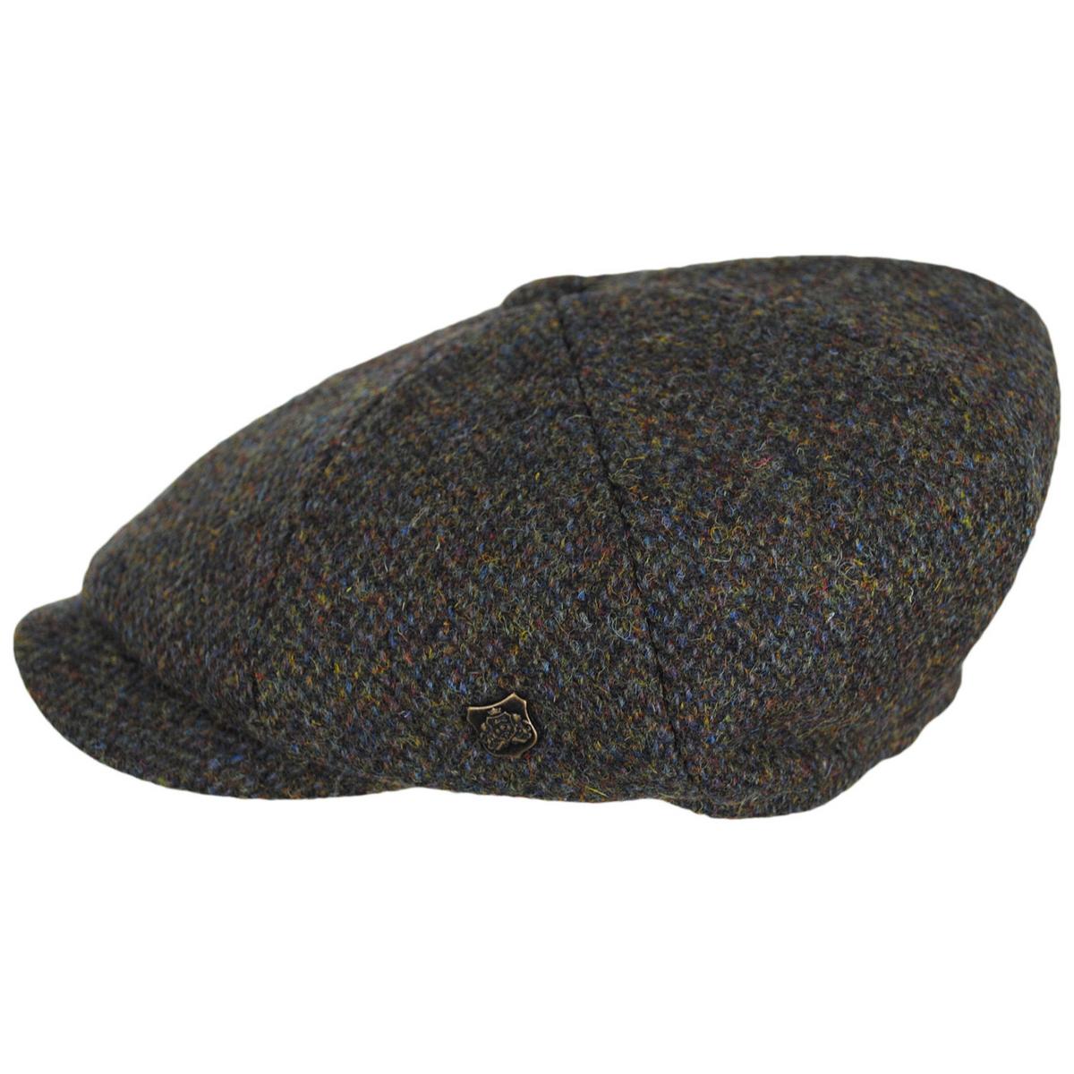 Failsworth | Carloway Harris Tweed Multi Fleck Wool Herringbone Newsboy Cap | 177927 | profile | MOSS