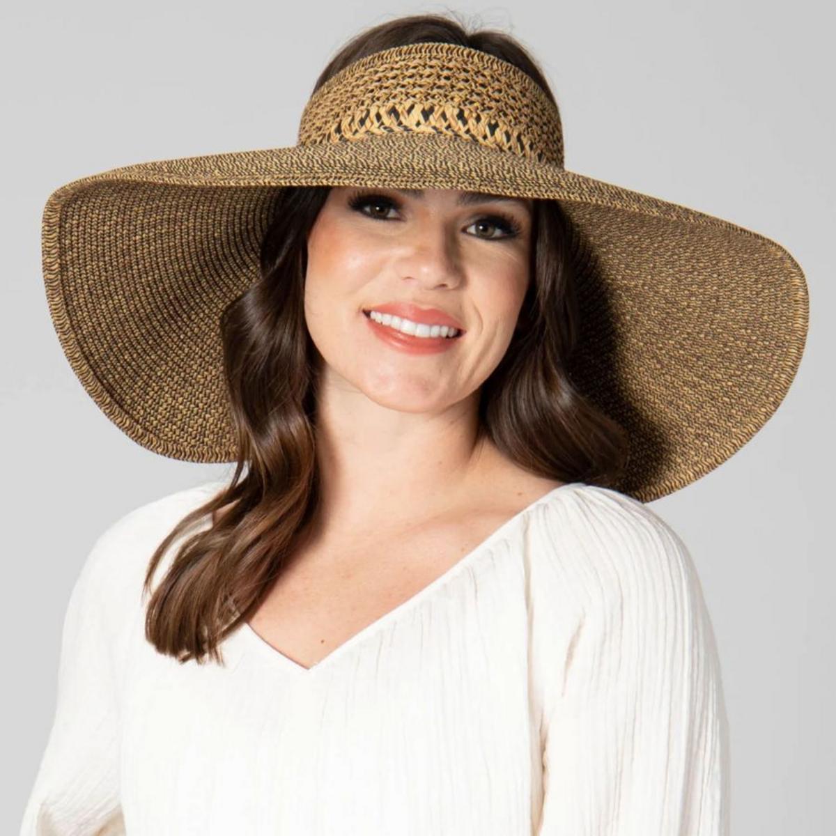 San Diego Hat Company | Everyday Ultrabraid Full Coverage Roll Up Visor | 197307 | profile | BLACK MIX