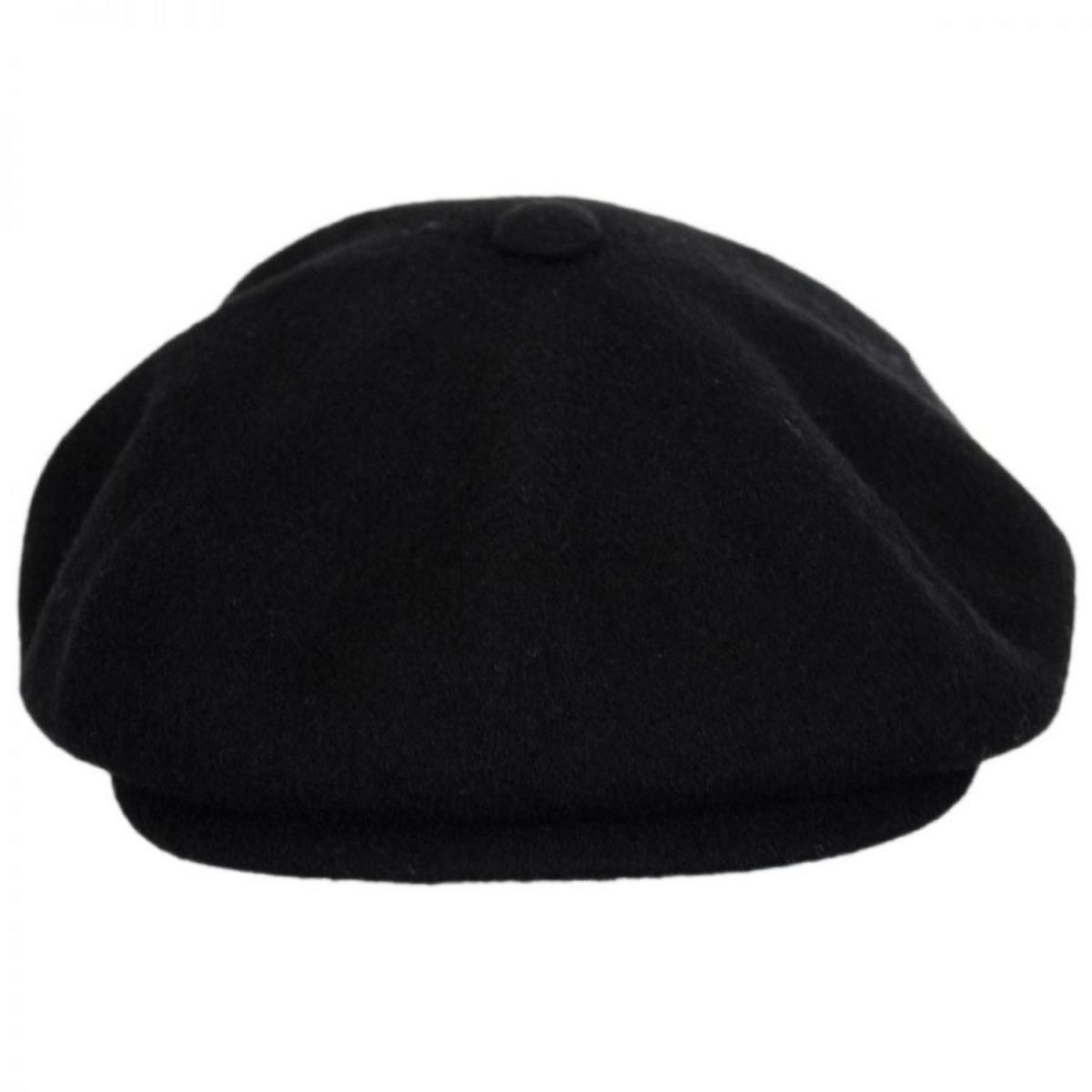 Kangol | Hawker Wool Newsboy Cap | 160943 | front | BLACK