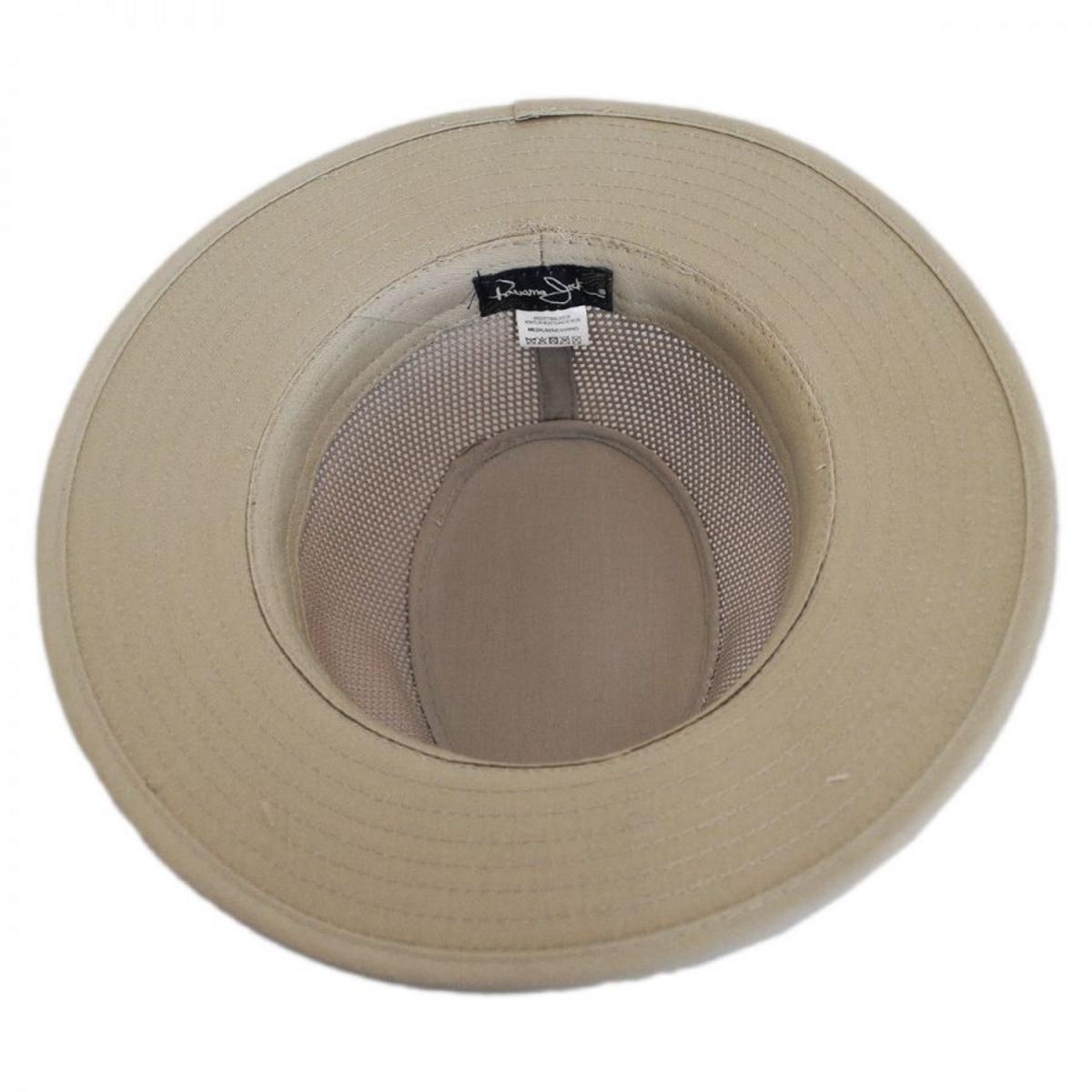 Panama Jack | Mesh Crown Cotton Safari Fedora Hat | 400603 | under | KHAKI