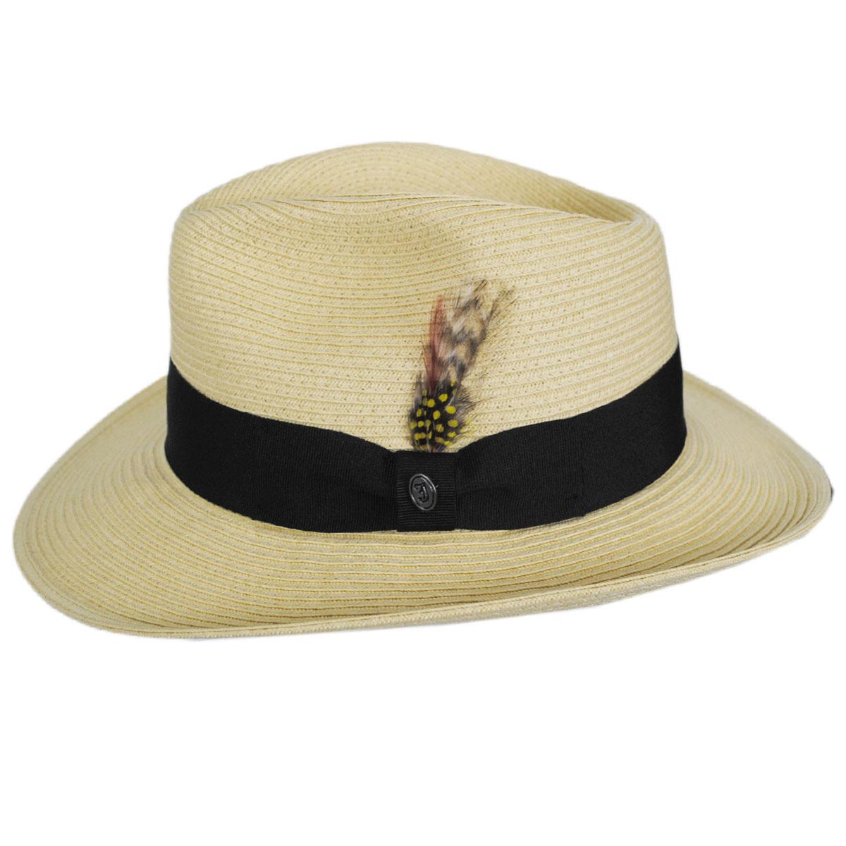 Jaxon Hats | Wholesale Summer C-Crown Toyo Straw Fedora Hat B2B Pre-Pack | B2B129010 | profile | NATURAL
