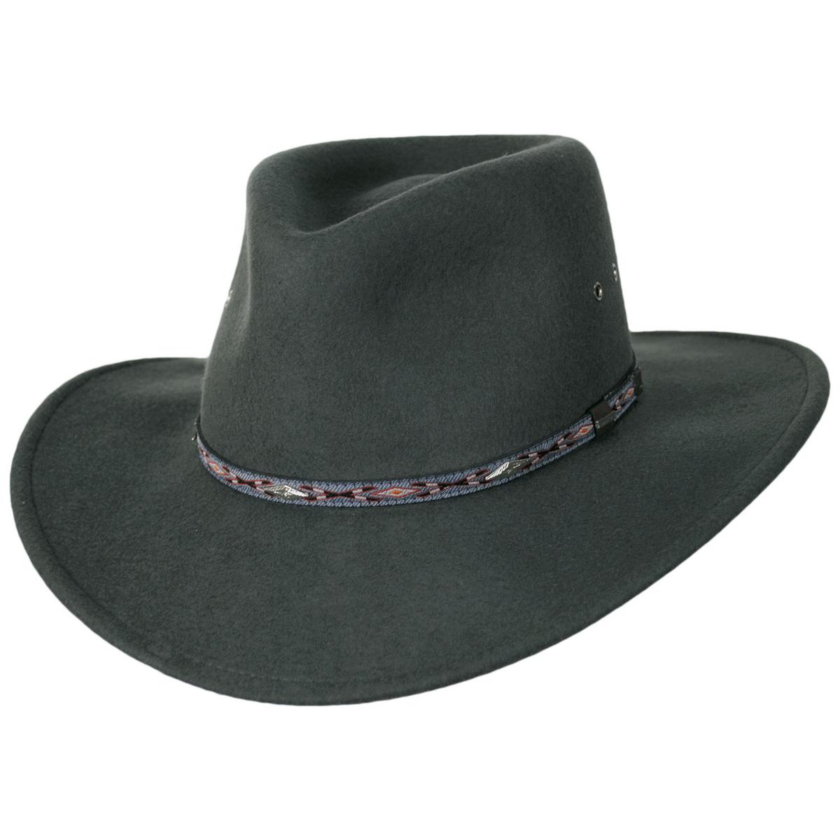 Stetson | Elkhorn Crushable Wool Felt Western Hat | 130689 | lead | STEEL