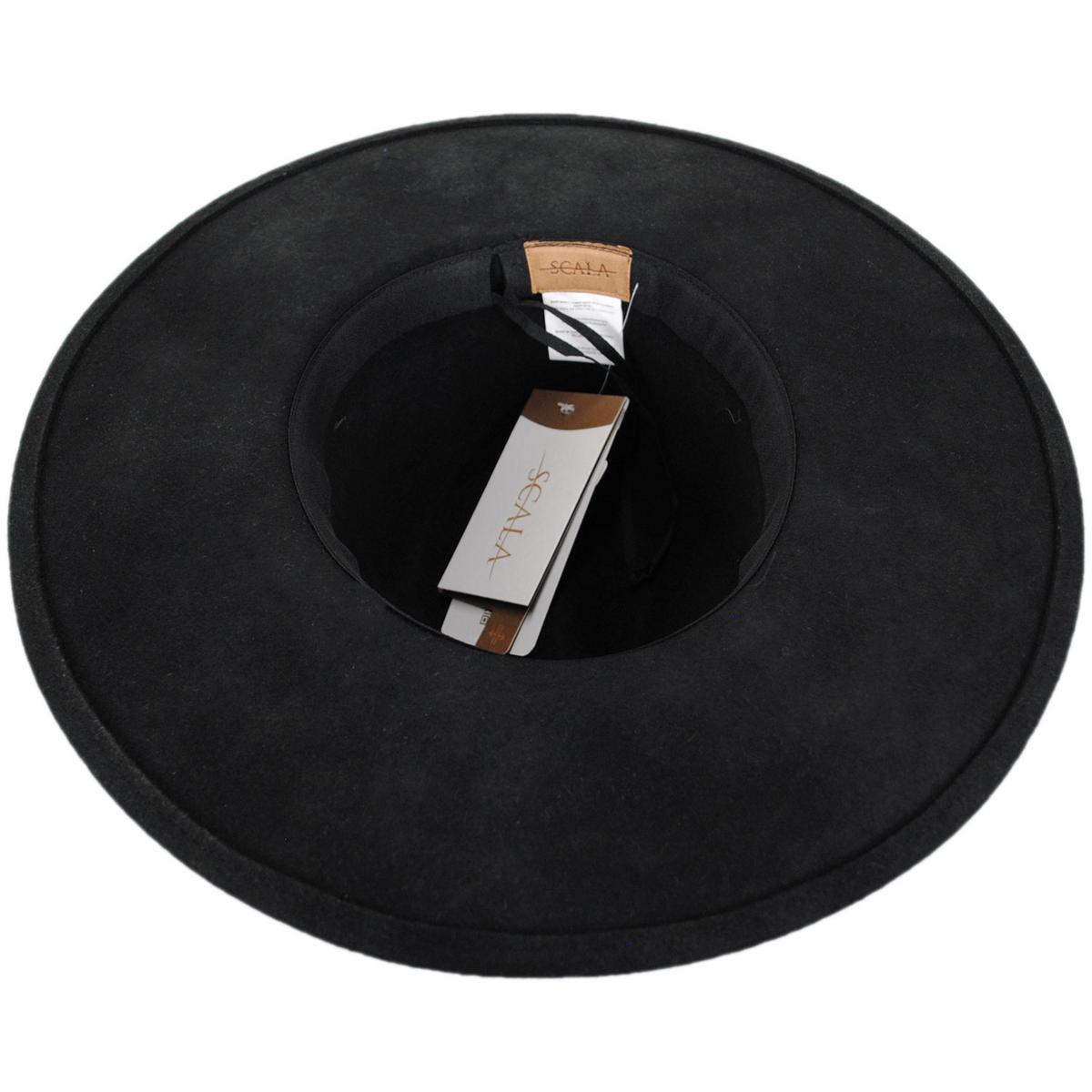 Scala | Rocca Wool Felt Fedora Hat | 123447 | under | BLACK
