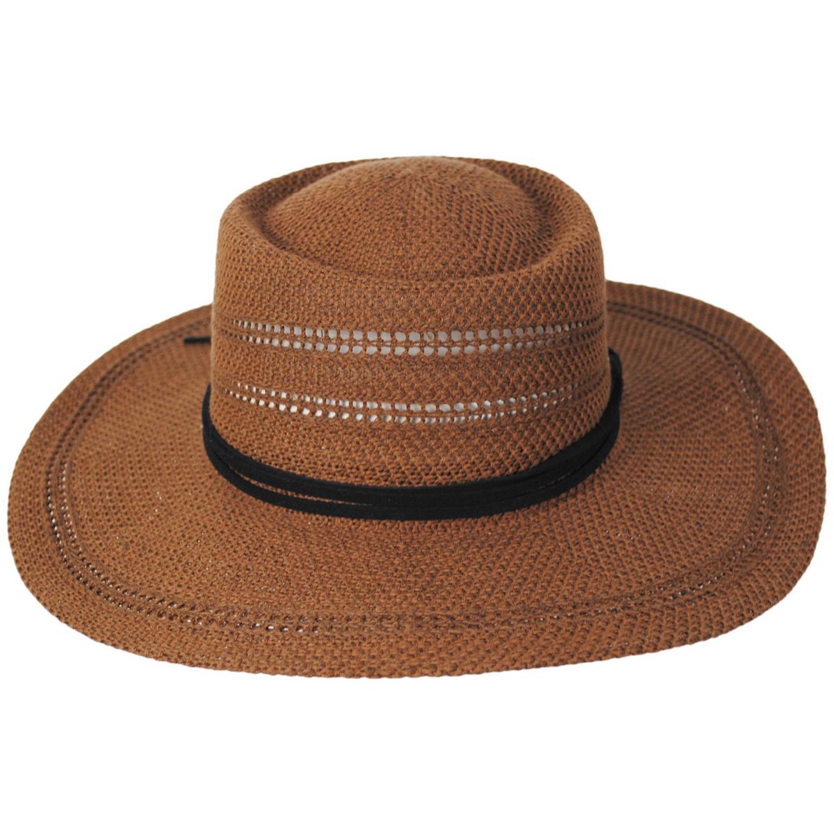 San Diego Hat Company | Jackson Knit Boater Hat | 108946 | front | BROWN