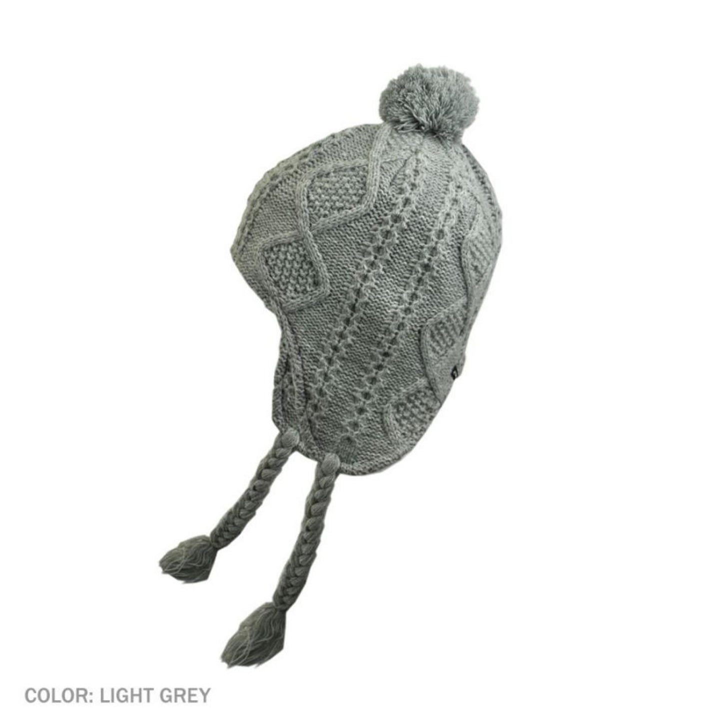 Jaxon Hats | Kid's Cable Knit Peruvian Beanie Hat | 502901 | front | LIGHT GREY