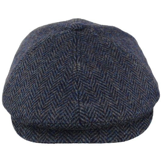 Scala | Lenny Cotton Herringbone Newsboy Cap | 160166 | front | NAVY