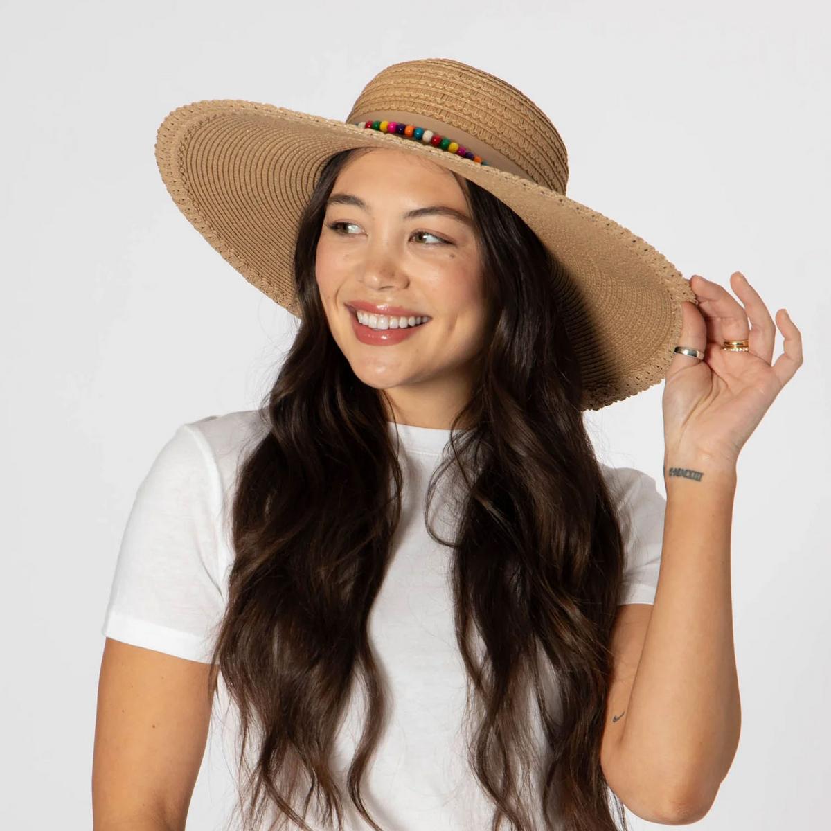 San Diego Hat Company | Fiesta Toyo Straw Swinger Sun Hat | 103683 | lsftwo | TOBACCO