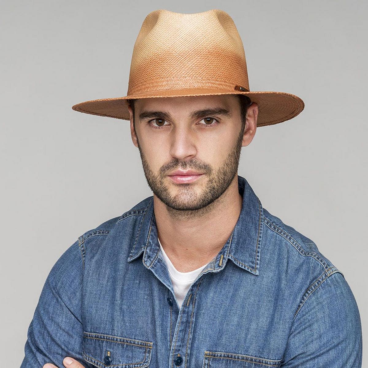 Bailey 1922 | Rask Gradient Panama Straw Fedora Hat | 127760 | lsmtwo | SUNSET